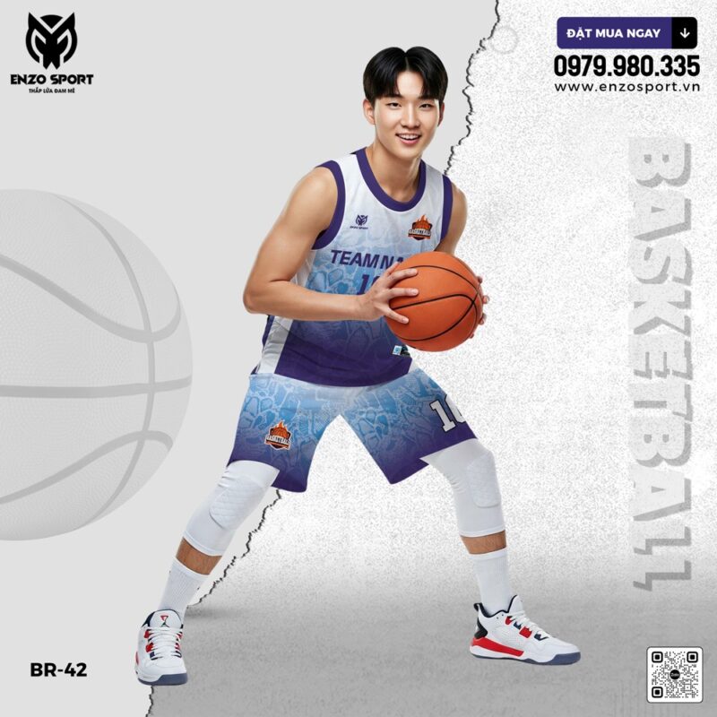 Áo Bóng Rổ ENZO SPORT BR-42 - Tím Ombre Năng Động