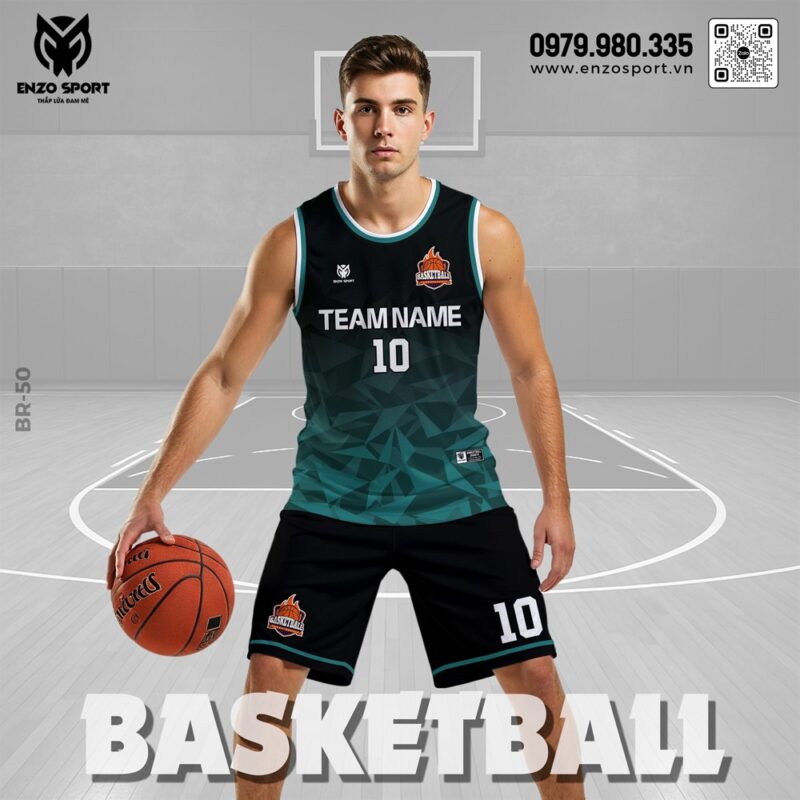 Đồng Phục Bóng Rổ Xanh Đậm Đen – Thiết Kế Hiện Đại, Tối Ưu Hiệu Suất