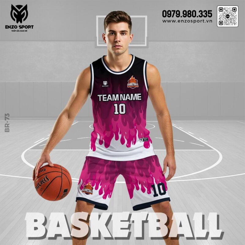 Đồng Phục Bóng Rổ Tím Hồng Năng Động – Mã AoBongRo-73