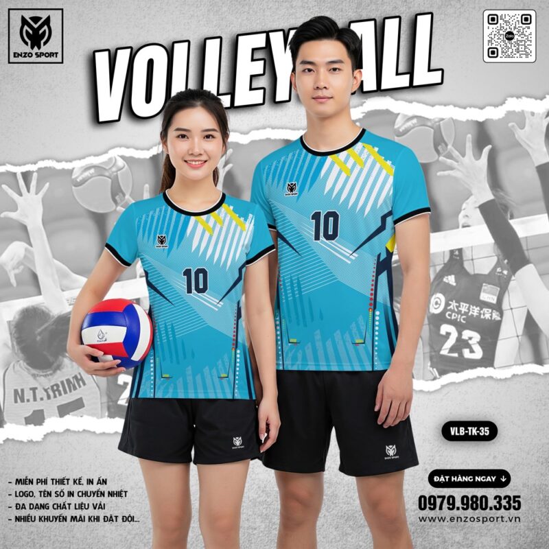Đồng Phục Bóng Chuyền Xanh Dương Thiết Kế Năng Động – Mẫu Đẹp 35