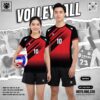 Áo Bóng Chuyền Thiết Kế Màu Đỏ Đen Năng Động – Enzo Sport