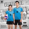 Áo Bóng Chuyền Thiết Kế Xanh Dương Năng Động Unisex