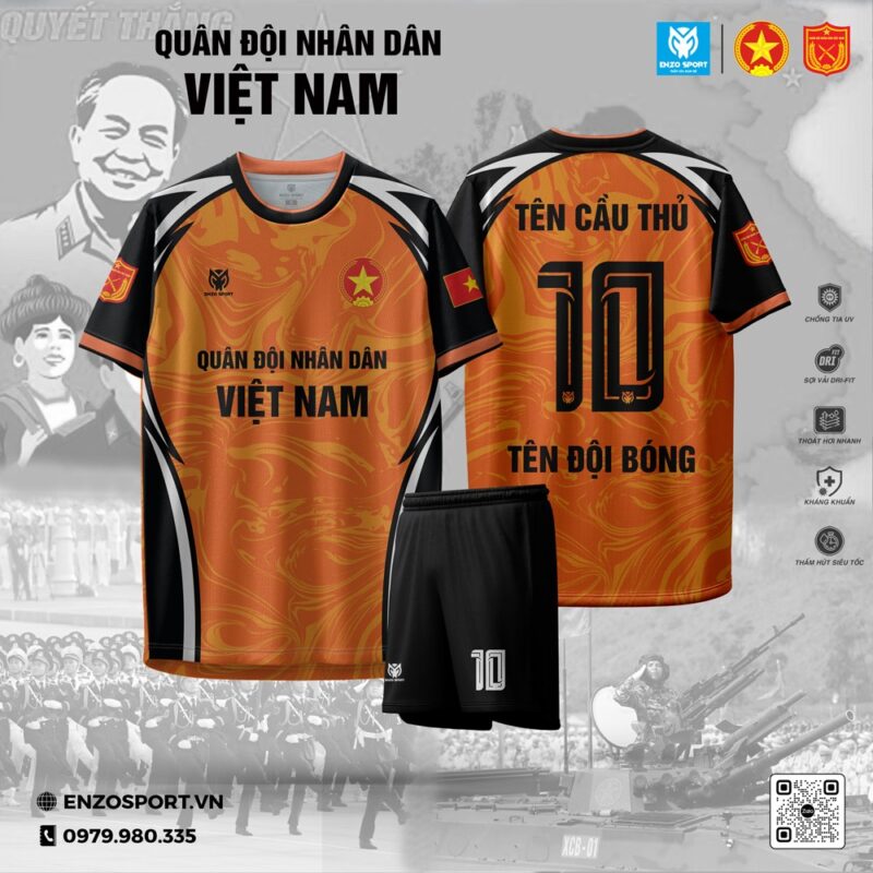 Áo Bóng Đá Quân Đội Cam Đen – Đam Mê Nhiệt Huyết, Tự Hào Việt Nam