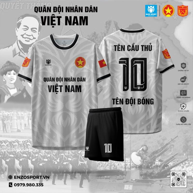 Áo Bóng Đá Quân Đội Việt Nam Trắng Xám – Tinh Thần Uy Nghiêm, Phong Cách Hiện Đại