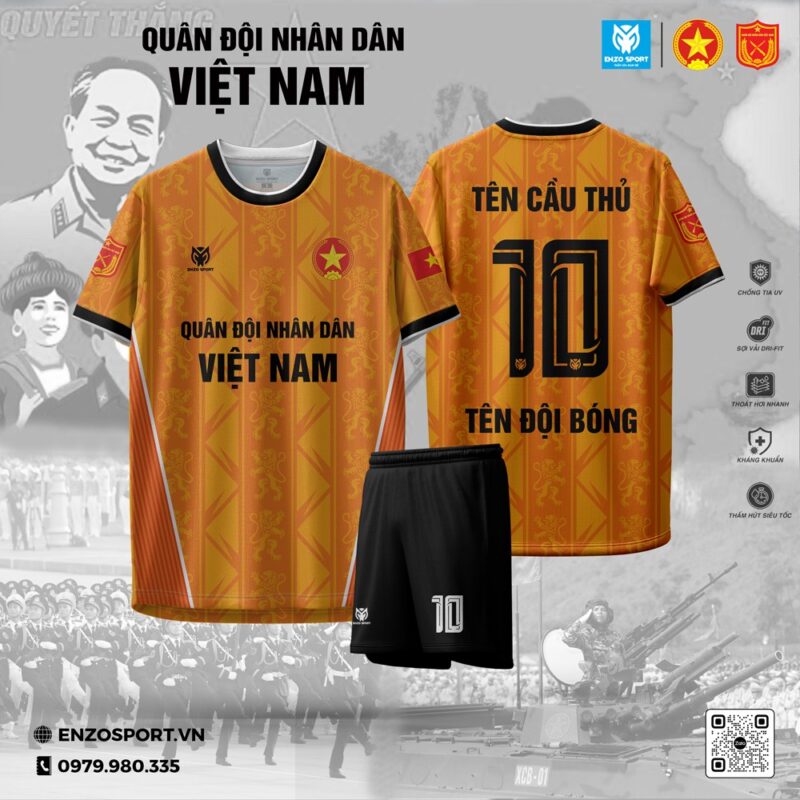 Áo Bóng Đá Quân Đội Màu Cam Đất – Tự Hào Dân Tộc, Chất Lượng Đỉnh Cao