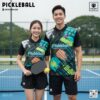 Áo Pickleball Enzo Sport Xanh Dương Cam Neon Năng Động