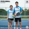 Áo Polo Thể Thao Pickleball Xanh Dương Unisex Họa Tiết Sóng