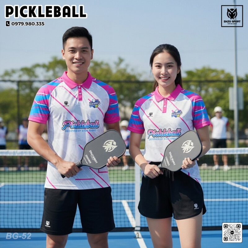 Áo Pickleball Unisex Năng Động Màu Trắng Pastel – Tinh Thần Thể Thao Mới
