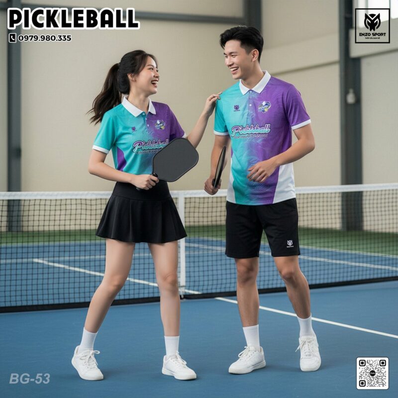 Áo Polo Pickleball Gradient Tím Xanh Ngọc – Phá Cách & Năng Động