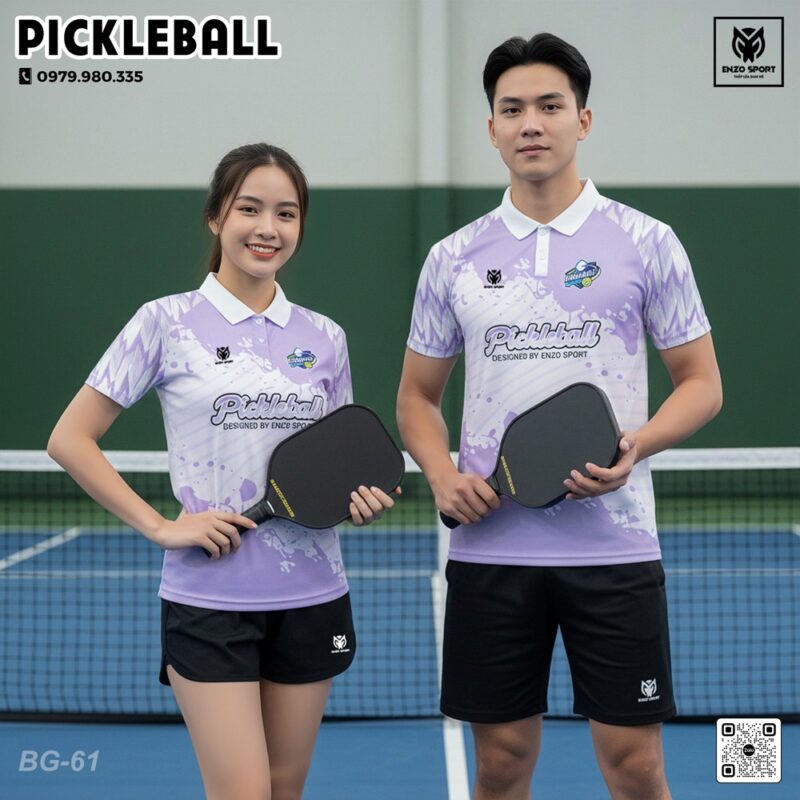 Áo Quần Pickleball Nam Nữ Tím Nhạt Trẻ Trung Năng Động