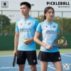 Áo Polo Pickleball Xanh Dương Trắng - Thoáng Mát, Năng Động