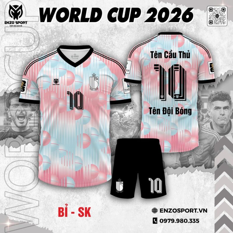 Áo Đấu Tuyển Bỉ World Cup 2026 Phiên Bản Hồng Xanh