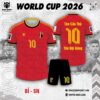 Bộ Quần Áo Tuyển Bỉ World Cup 2026 Đỏ Vàng – Năng Lượng Chiến Đấu, Phong Cách Nổi Bật