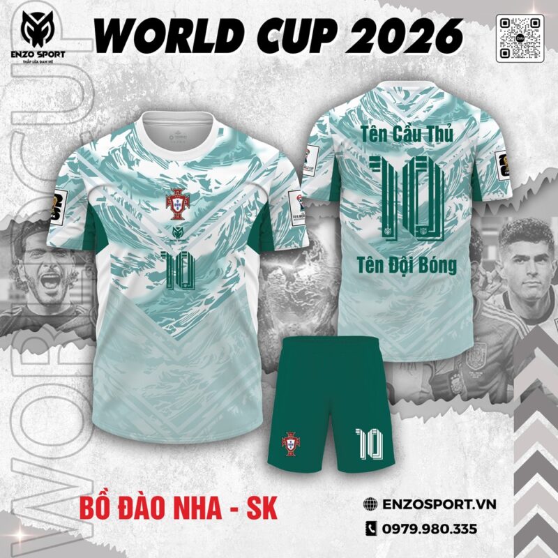 Áo đấu Bồ Đào Nha World Cup 2026 – Xanh Ngọc Đậm Năng Động