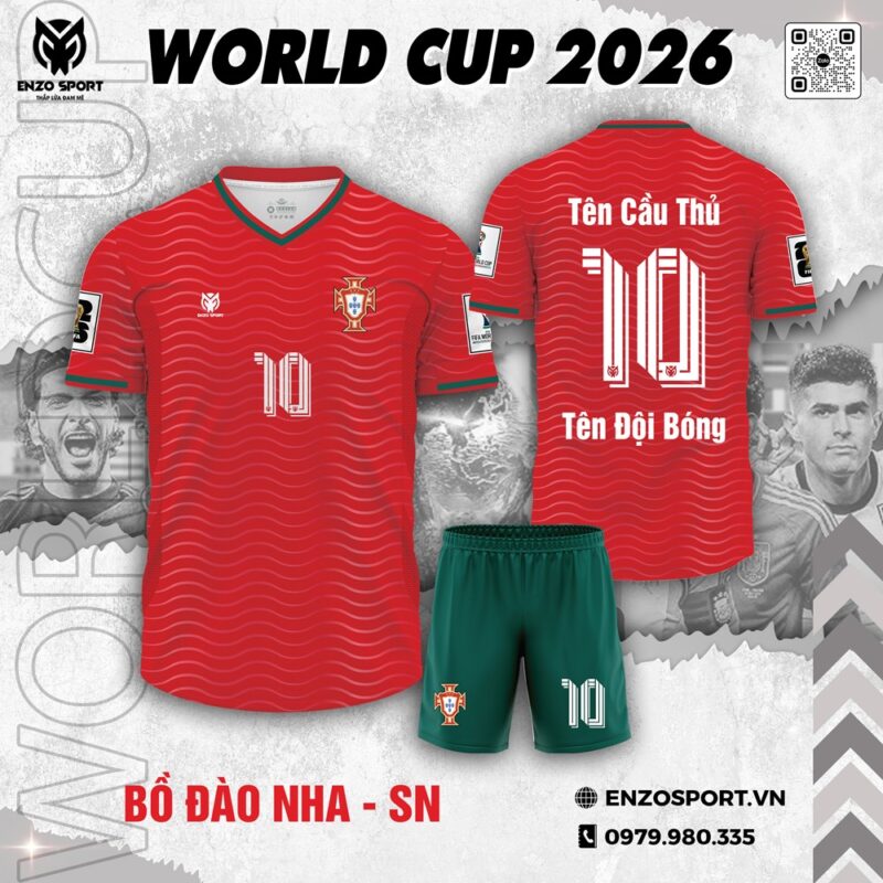 Áo Đội Tuyển Bồ Đào Nha World Cup 2026 Sân Nhà - Đỏ Tươi Nổi Bật