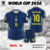 Áo đấu đội tuyển Brasil World Cup 2026 – Xanh Đậm Vàng Kim