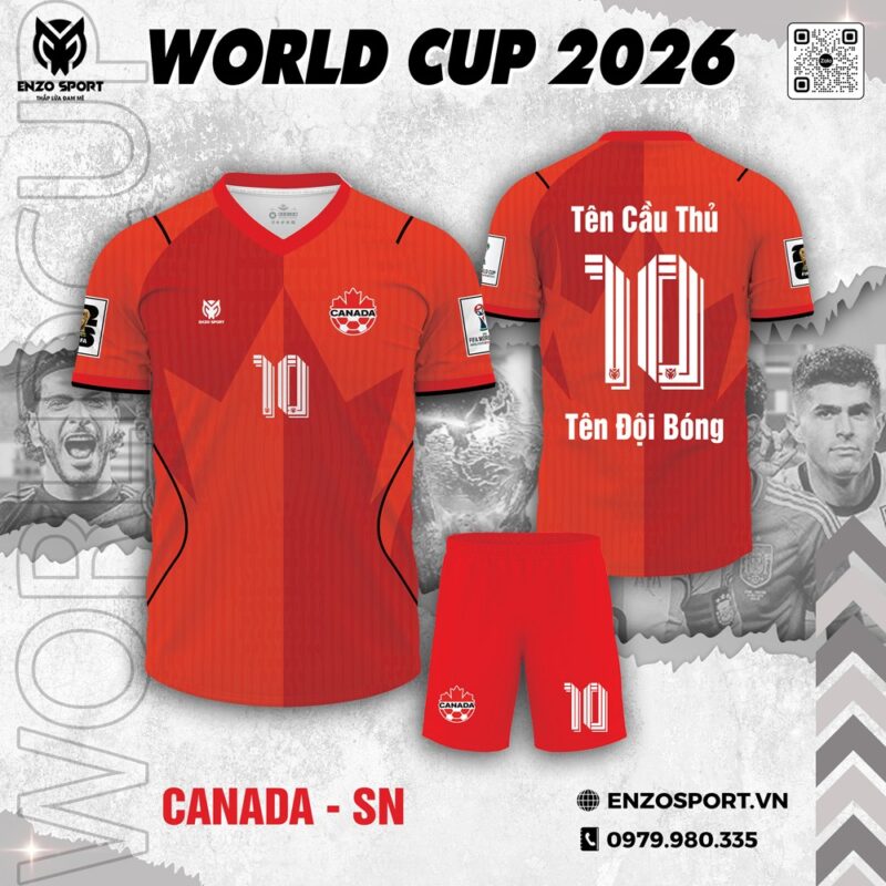 Áo Đấu World Cup 2026 Canada Đỏ – Tinh Thần Dân Tộc, Đậm Chất Thể Thao