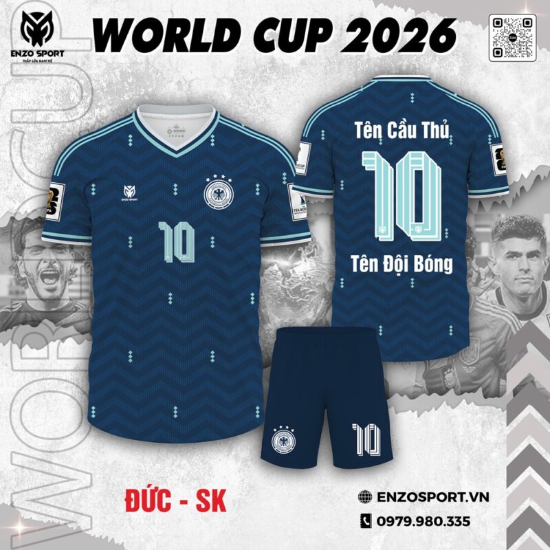 Áo Đấu WORLD CUP 2026 Đức Xanh Đậm – Năng Động & Cá Tính