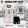 Áo Đội Tuyển Ghana World Cup 2026 Trang Trí Nghệ Thuật - Trắng