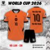 Áo bóng đá Hà Lan 2026 màu cam viền đen