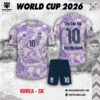 Áo Đấu World Cup 2026 Hàn Quốc Màu Tím Pastel – Họa Tiết Hoa Sáng Tạo