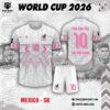Áo Đội Tuyển Mexico World Cup 2026 Sân Khách Màu Trắng Hồng