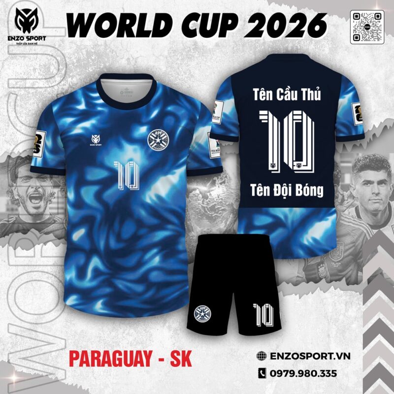 Áo Đấu Paraguay World Cup 2026 Xanh Biển Đậm – Phong Cách Năng Động, Hiện Đại