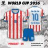 Áo Đội Tuyển Paraguay World Cup 2026 Sọc Đỏ Trắng Xanh - Phiên Bản Sân Nhà