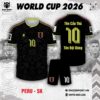 Áo Đội Tuyển Peru World Cup 2026 Màu Đen Vàng Neon Đỏ - Đột Phá Mạnh Mẽ & Đẳng Cấp