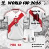 Áo Bóng Đá Tuyển Peru World Cup 2026 Phiên Bản Sân Nhà - Trắng Đỏ Nổi Bật