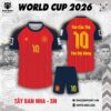 Áo Đấu Tuyển Tây Ban Nha World Cup 2026 Sân Nhà Tông Đỏ Sang Trọng