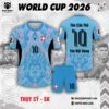 Áo Đội Tuyển Thụy Sỹ World Cup 2026 – Xanh Dương Họa Tiết Hồng Cá Tính