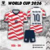 Đồng phục bóng đá Mỹ World Cup 2026 – Đỏ Trắng Xanh Năng Động