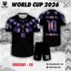 Áo Thể Thao Uruguay World Cup 2026 Đen Tím Gradient
