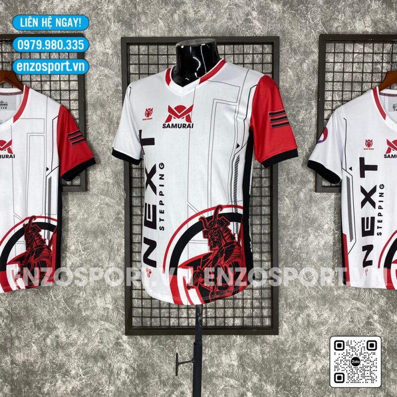 Áo Bóng Đá Thiết Kế Samurai Next Stepping – Trắng Đỏ Đen Thể Thao Nổi Bật