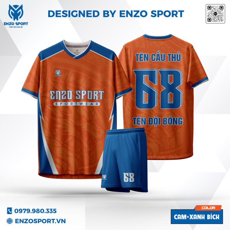 Áo Thể Thao Enzo Sport Cam Xanh Bích - ENO 18 Siêu Năng Động