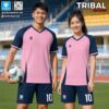 Áo Bóng Đá Không Logo ENO 20 Màu Hồng Xanh Navy Tribal