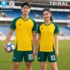 Áo Bóng Đá Không Logo ENO 20 - Màu Vàng Tươi Phối Xanh Tribal Cá Tính