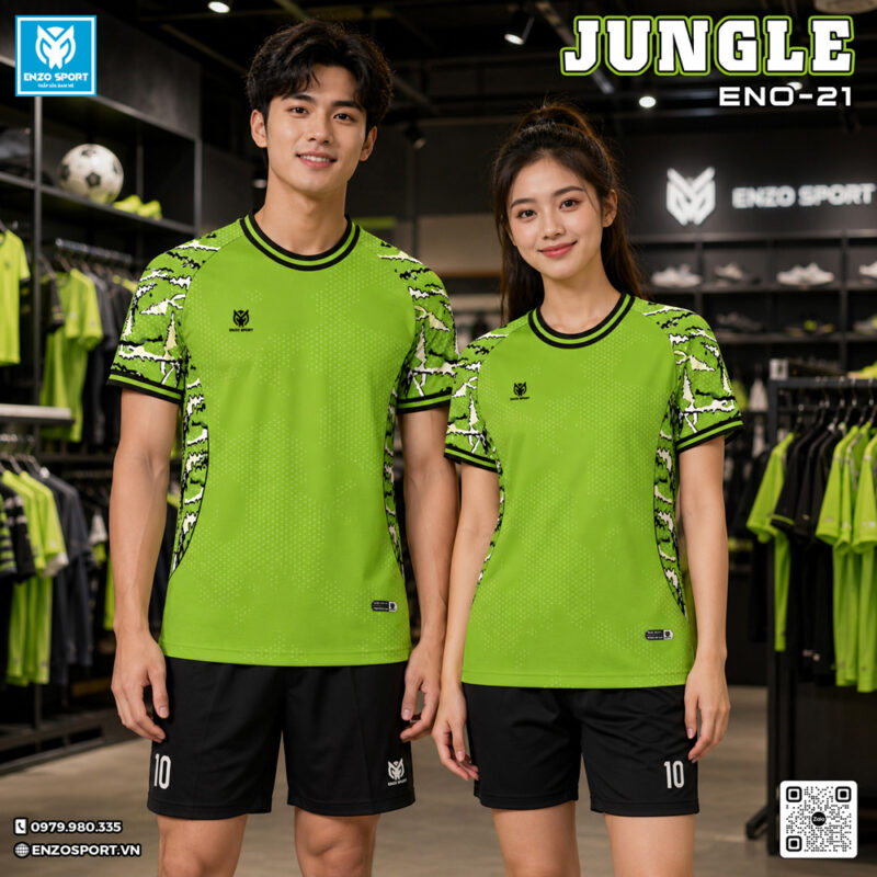 Áo Bóng Đá Thiết Kế Jungle Xanh Chuối - Năng Động & Độc Đáo