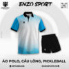 Áo Polo Thể Thao Trắng Xanh ENO-POLO-27 Cho Sự Kiện Và CLB
