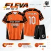 Áo Bóng Đá Không Logo FLEVA màu cam