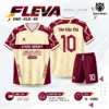 Áo Bóng Đá Không Logo FLEVA màu đỏ đô