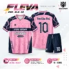 Áo Bóng Đá Không Logo FLEVA màu hồng nhạt