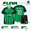 Áo Bóng Đá Không Logo FLEVA màu xanh ve chai