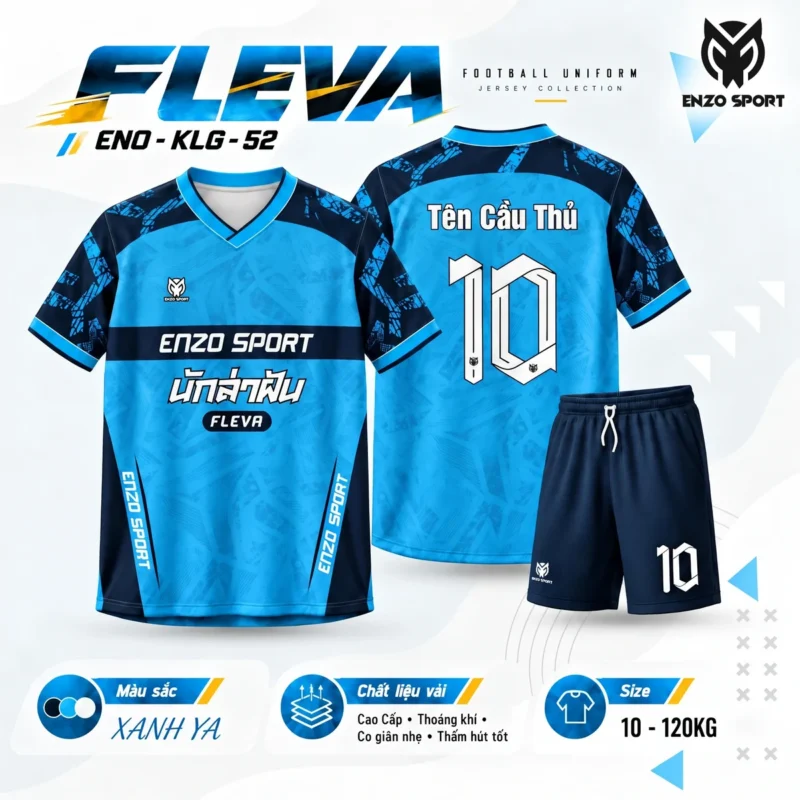 Áo Bóng Đá Không Logo FLEVA (6 Màu)