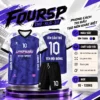 Áo Bóng Đá Không Logo FOURSP màu tím than