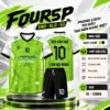 Áo Bóng Đá Không Logo FOURSP màu xanh chuối
