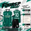 Áo Bóng Đá Không Logo FOURSP màu xanh ve chai