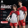 Áo bóng đá không logo HAVOC màu đỏ
