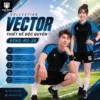 Áo bóng đá không logo VECTOR màu đen xanh
